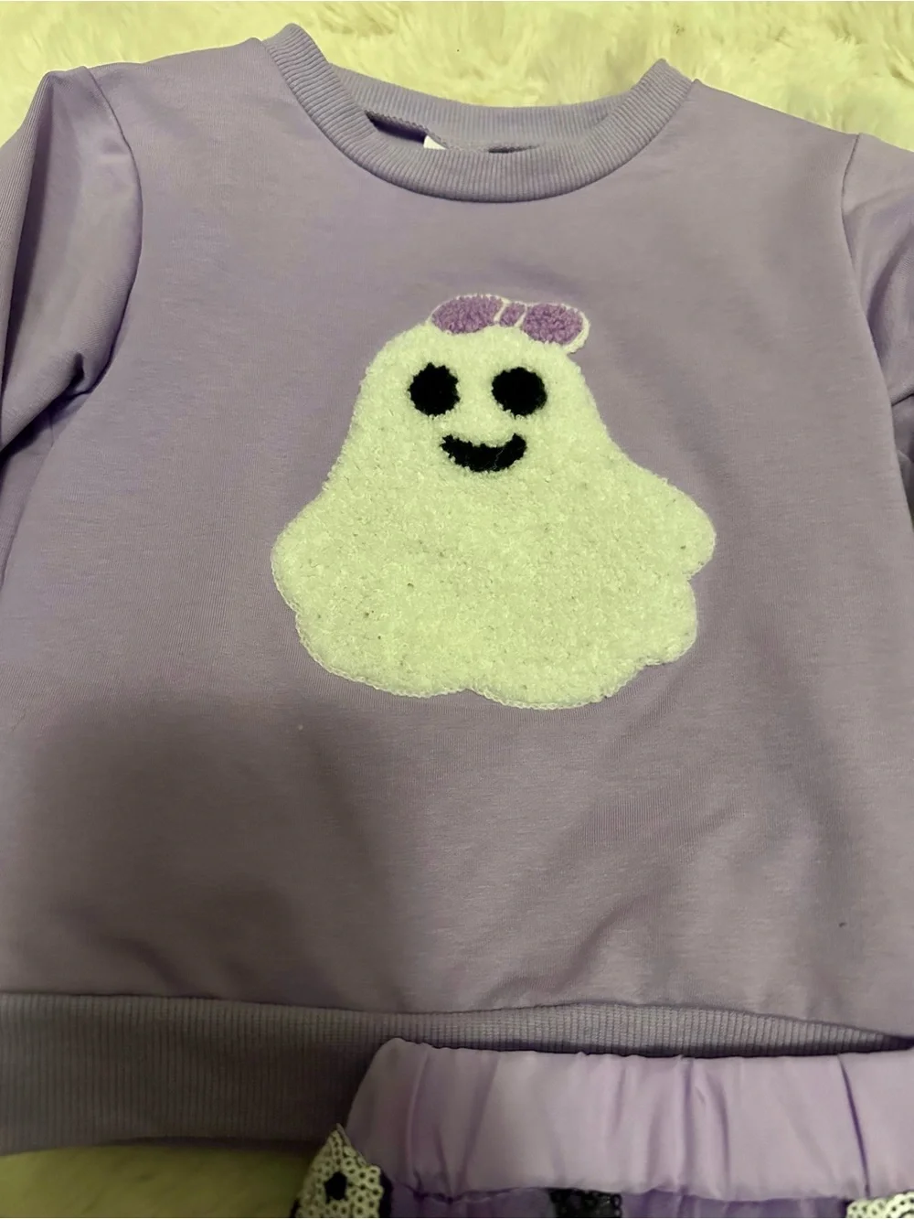 Lilac Ghost Halloween Kids Costume Set - Sweatshirt & Tulle Skirt 2-3 Y